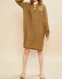 Online Hartford Robe 100% Lin Reference verte