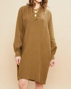 Online Hartford Robe 100% Lin Reference verte