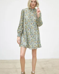 Sale Caroll Robe Anderson imprimée paille