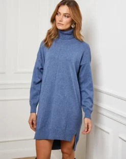 New Fleur de cachemire Robe Anna indigo