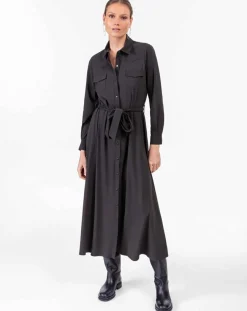 Femme Indies Robe avec Ceinture Oscar noire