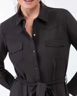 Femme Indies Robe avec Ceinture Oscar noire