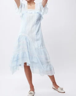 Sale John Galliano Robe Baby bleu/blanc