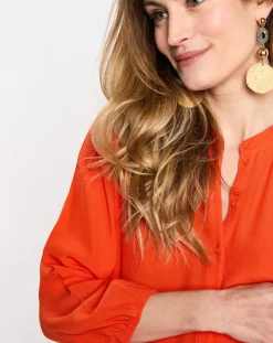 Femme Esprit Robe babydoll à volant orange vif