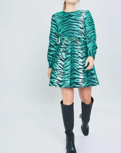 Femme Manoush Robe Belle de Jour imprimée émeraude