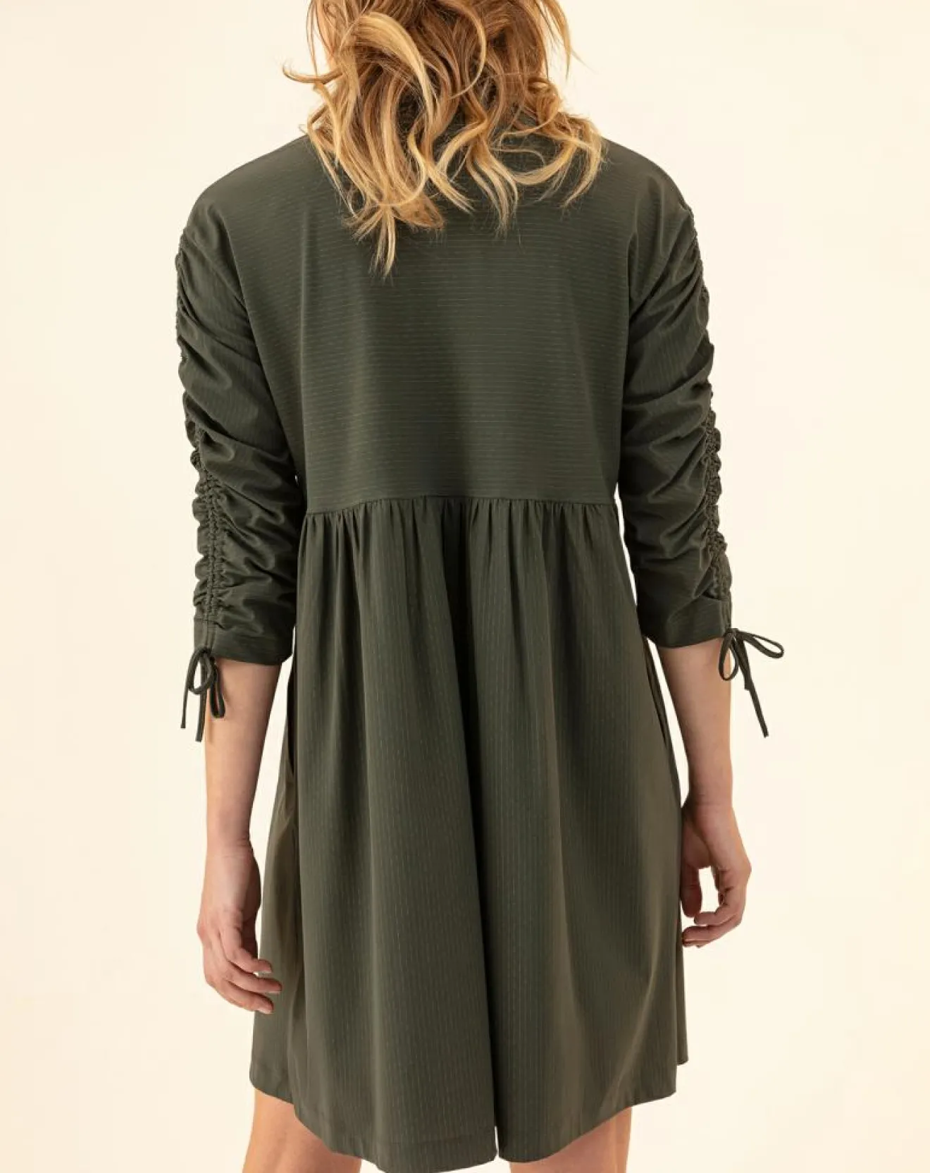 Femme Indies Robe Billy kaki rayure dorée