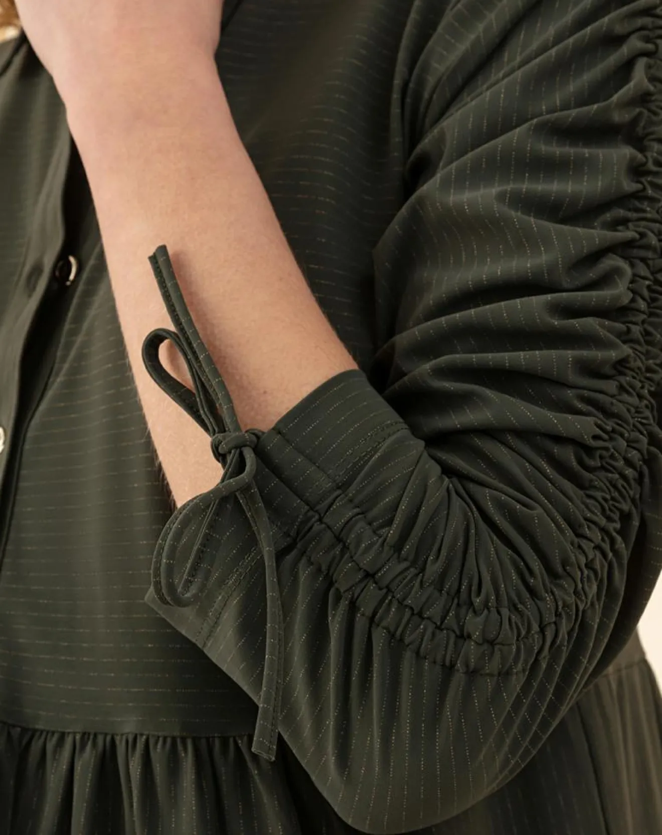 Femme Indies Robe Billy kaki rayure dorée