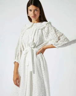 Sale Manoush Robe Broderie blanche