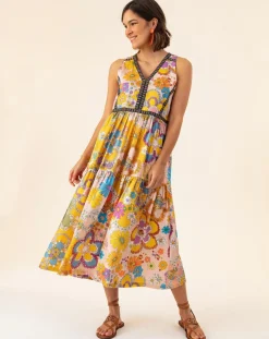 Best Bleu Blanc Rouge Robe Capucine bouquet/pois