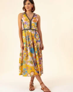 Best Bleu Blanc Rouge Robe Capucine bouquet/pois