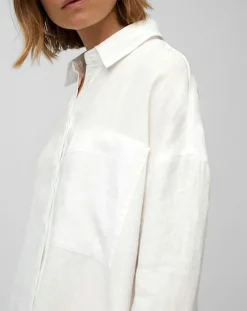 Femme Marc O'Polo Robe chemise 100% Lin blanche