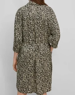 Femme Marc O'Polo Robe Chemise ceinturé à fleurs noir/écru