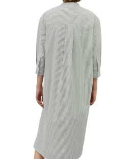Online Marc O'Polo Robe Chemise Col Mao Rayée Kl gris/blanc