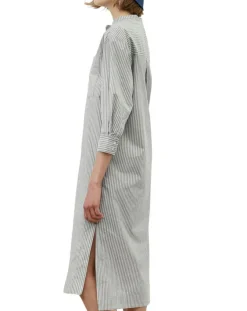 Online Marc O'Polo Robe Chemise Col Mao Rayée Kl gris/blanc