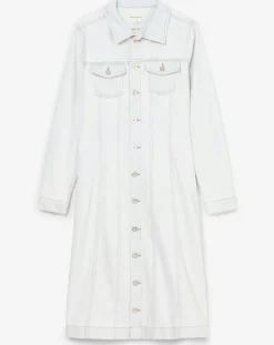 Outlet Marc O'Polo Robe chemise en Jean cintrée bleu clair