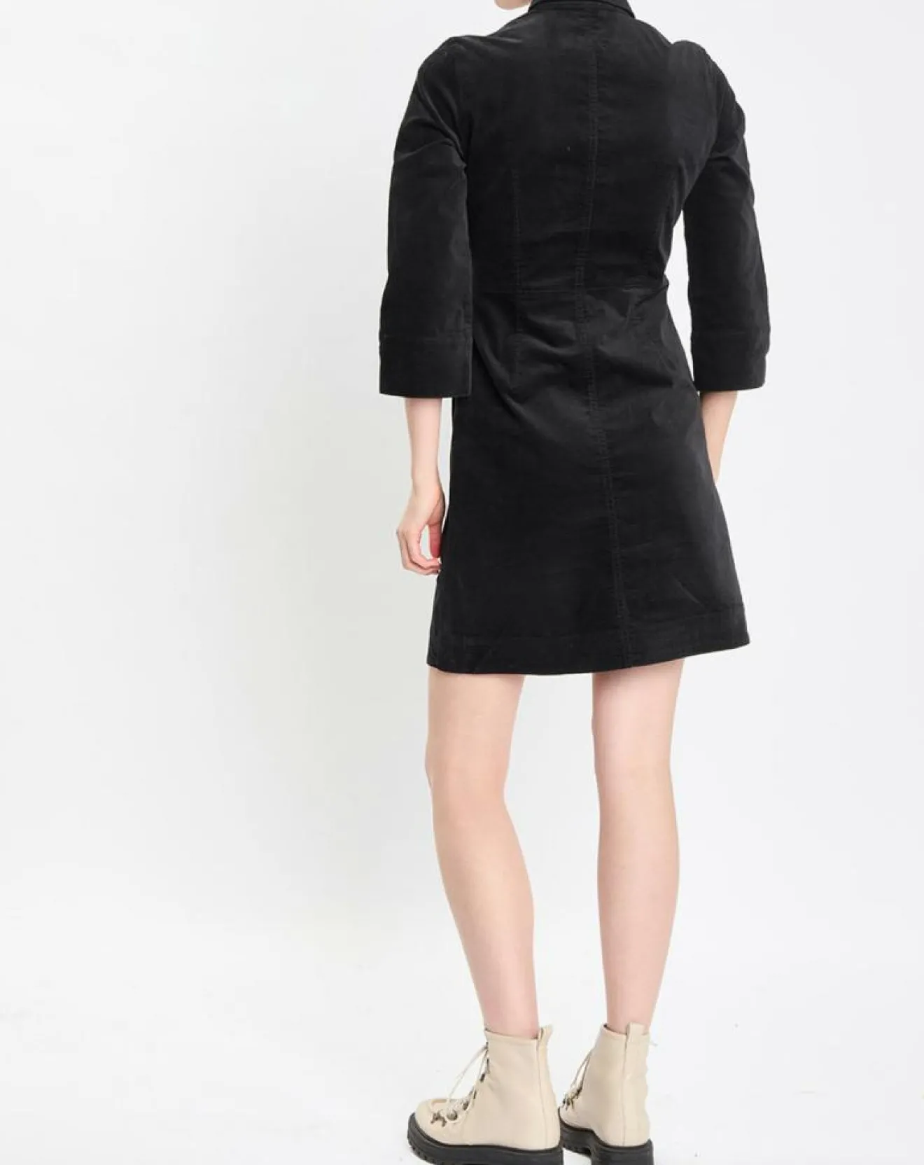 Femme Marc O'Polo Robe Chemise en Velours lisse noire