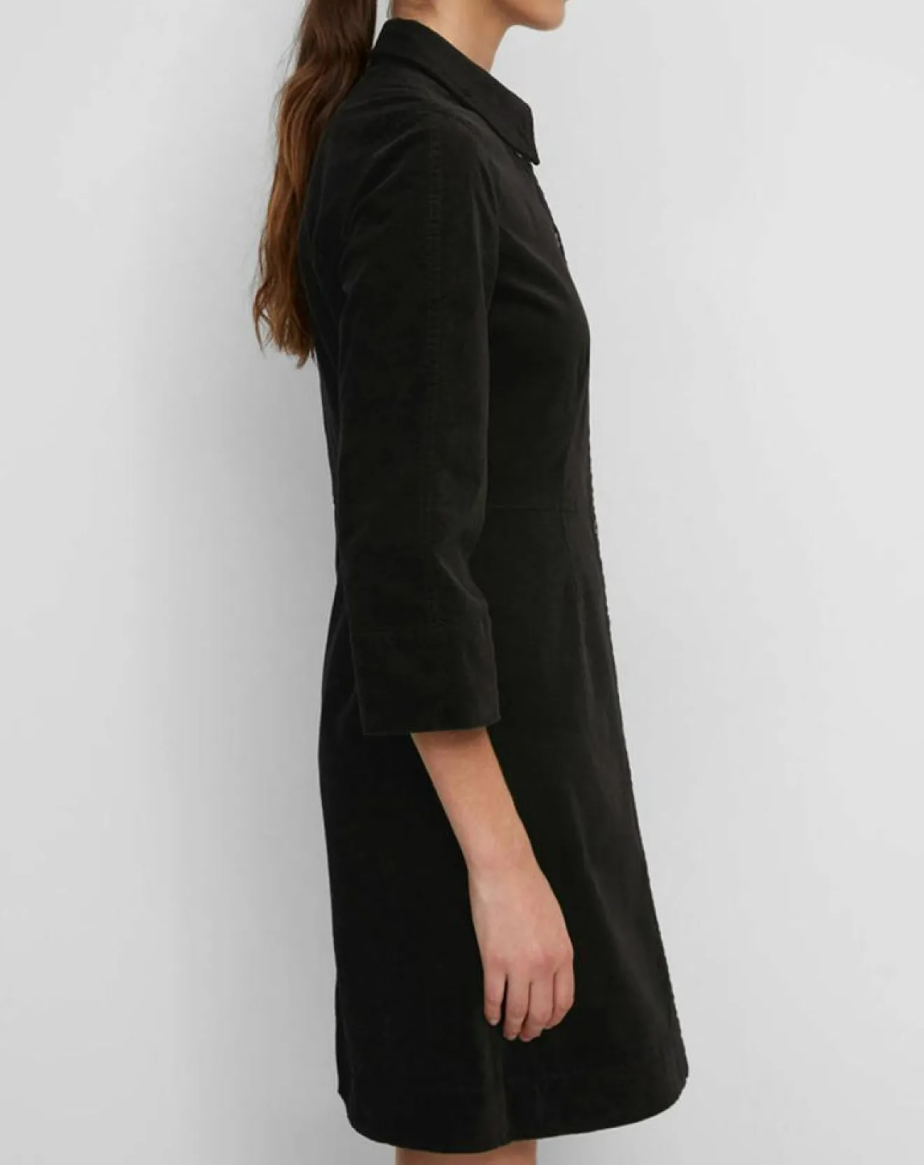 Femme Marc O'Polo Robe Chemise en Velours lisse noire