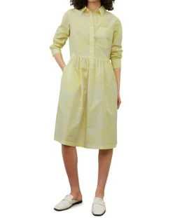 New Marc O'Polo Robe chemise Mid Coton Bio Poche jaune