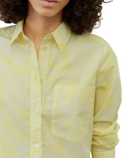 New Marc O'Polo Robe chemise Mid Coton Bio Poche jaune