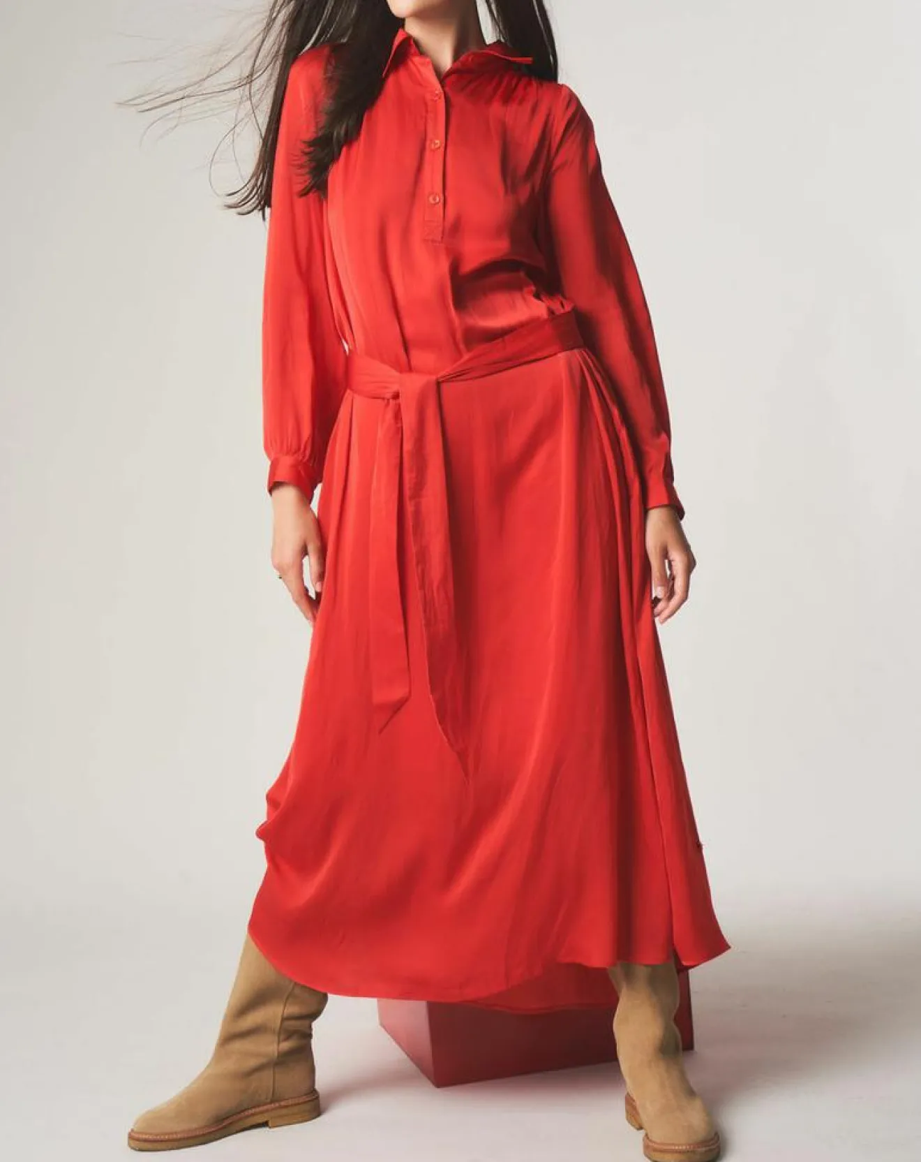 Femme Stella Forest Robe chemise midi Judy rouge