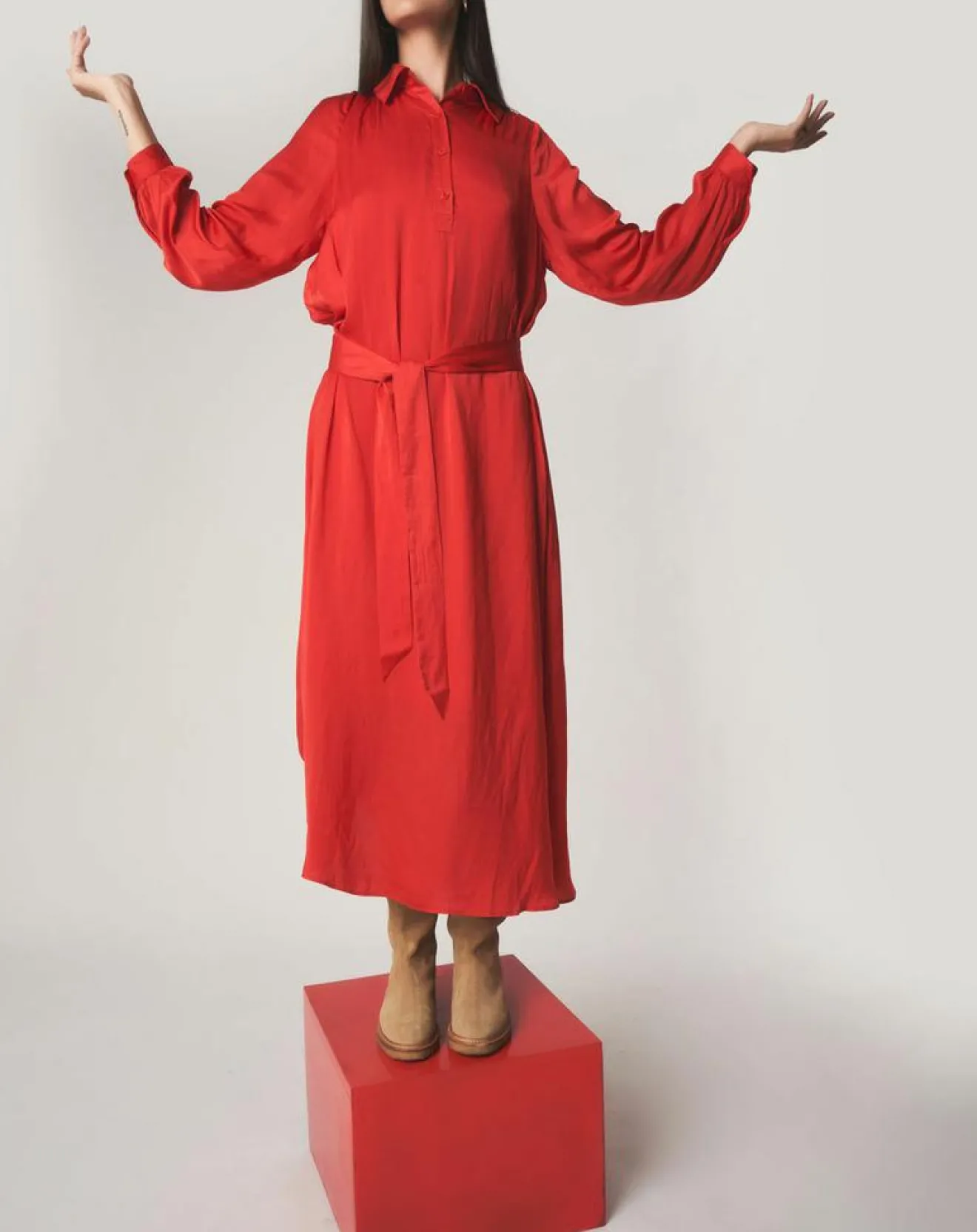 Femme Stella Forest Robe chemise midi Judy rouge