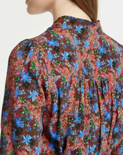 Femme Suncoo Robe Cidjie imprimée bleu/marron