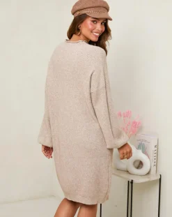 Femme Soft Cashmere Robe Claudine taupe
