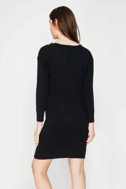 Femme C&Jo Robe col perle noir