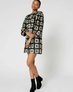 Outlet Manoush Robe courte Crochet Paillette noire