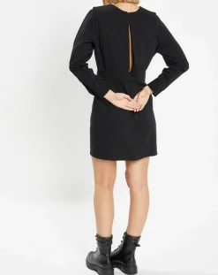 Femme Galeries Lafayette Robe courte en Coton bio Clara unie noire
