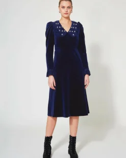 Femme Manoush Robe courte en Velours Princesse encre
