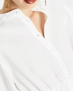 Discount Marc O'Polo Robe courtes 100% Lin Col Mao Kl écrue