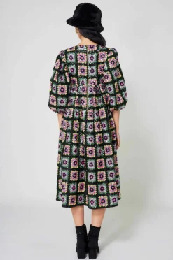 Hot Manoush Robe Crochet Paillette & Sequins multicolore