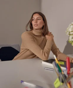 Rodier Robe Cynthia moulante boutons marron moka