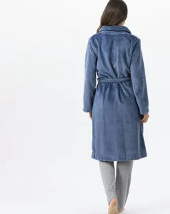 Femme Le Chat Robe de chambre en peluche flanelle Essentiel prusse