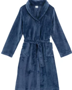 Femme Le Chat Robe de chambre en peluche flanelle Essentiel prusse