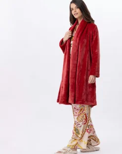 Clearance Le Chat Robe de chambre en peluche flanelle Essentiel tomette