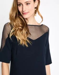 Best Esprit Robe de céremonie v lurex bi matière bleu marine