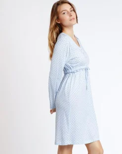 Femme Mr Wonderful Robe de nuit Stripes & Dots bleu ciel
