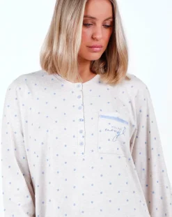 Mr Wonderful Robe de nuit You are enough beige/bleu