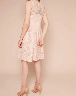 Femme Derhy Robe Dico patineuse texturée rose