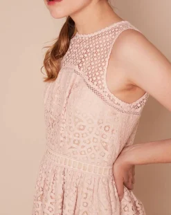 Femme Derhy Robe Dico patineuse texturée rose