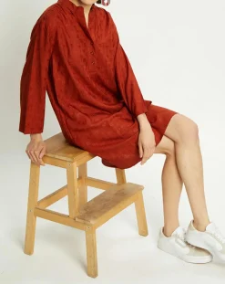 Femme Harris Wilson Robe Dina imprimée palmiers paprika