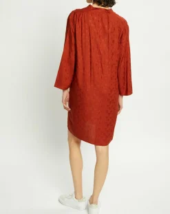 Femme Harris Wilson Robe Dina imprimée palmiers paprika