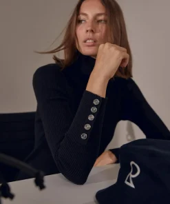 Outlet Rodier Robe Dinah moulante boutons noir