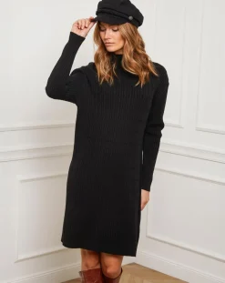 Femme Fleur de cachemire Robe Emma noire