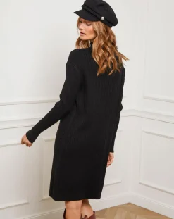 Femme Fleur de cachemire Robe Emma noire