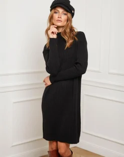 Femme Fleur de cachemire Robe Emma noire