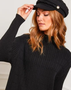 Femme Fleur de cachemire Robe Emma noire