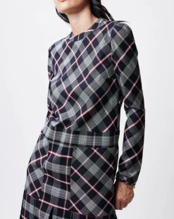 Femme John Galliano Robe en Laine & Soie Romy marine